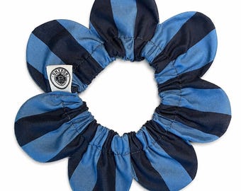 Navy Blue Stripe Dog Collar Bow Tie
