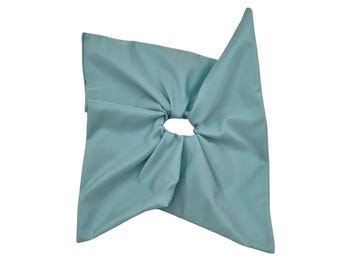 Sky Blue Cotton Ruffle Scrunchie for Everyday Hair