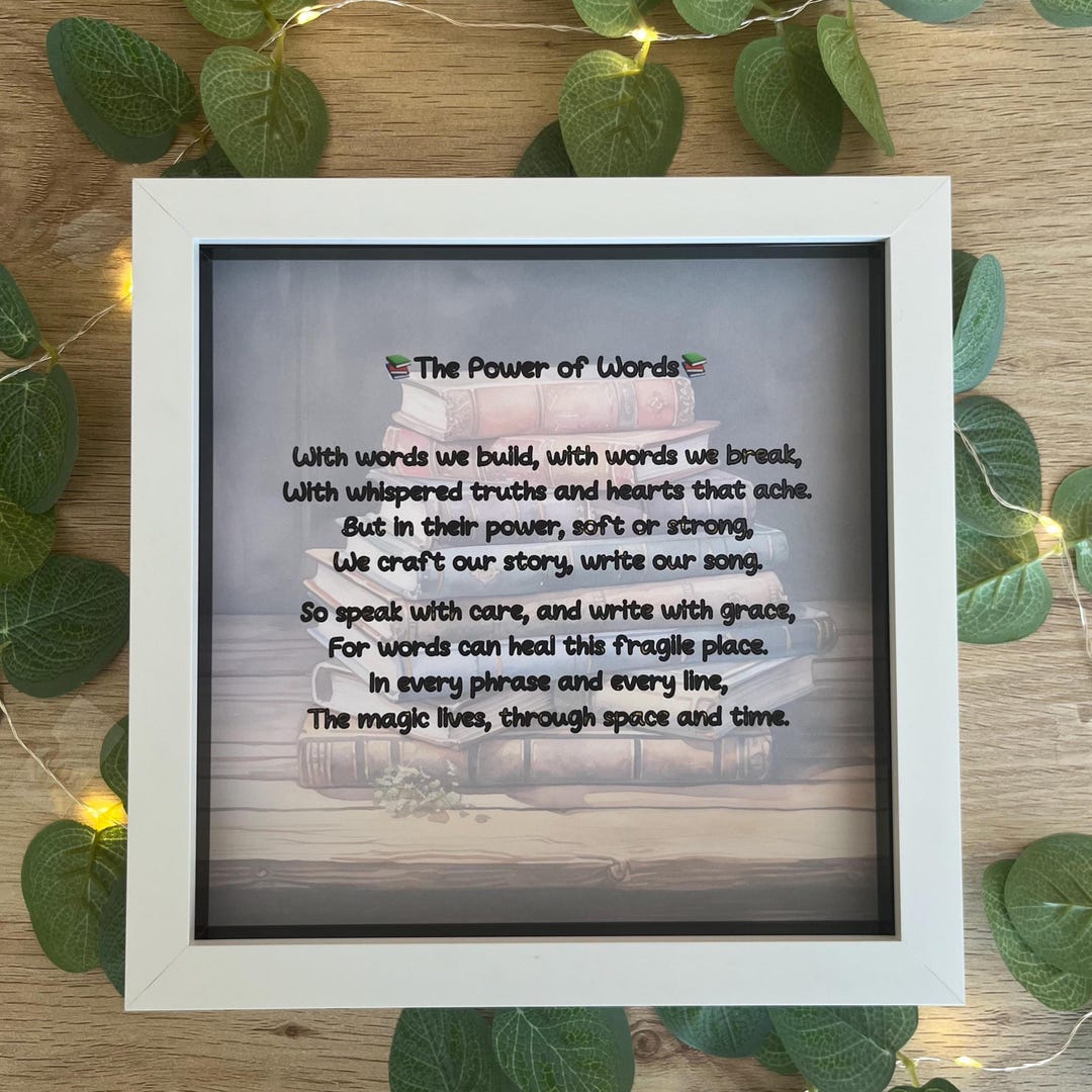 Inspirational Poem Frame: Gift for Book Lovers, Writers & Teachers - Etsy