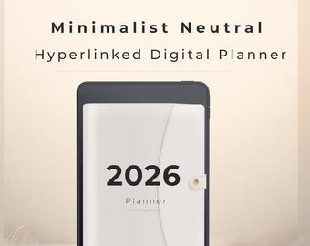 Minimal 2026 Digital Planner | Hyperlinked iPad PDF for GoodNotes Notability Xodo
