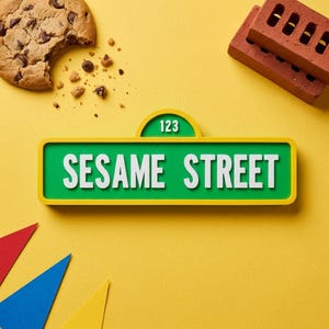 Letrero personalizado de Barrio Sésamo: decoración para habitación infantil impresa en 3D