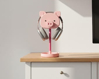 Piggy Headphone Stand: Desk Organizer, Trinket Tray