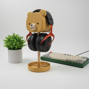 Little Bear Headphone Stand: Desk Organizer, Jewelry Trinket Tray
