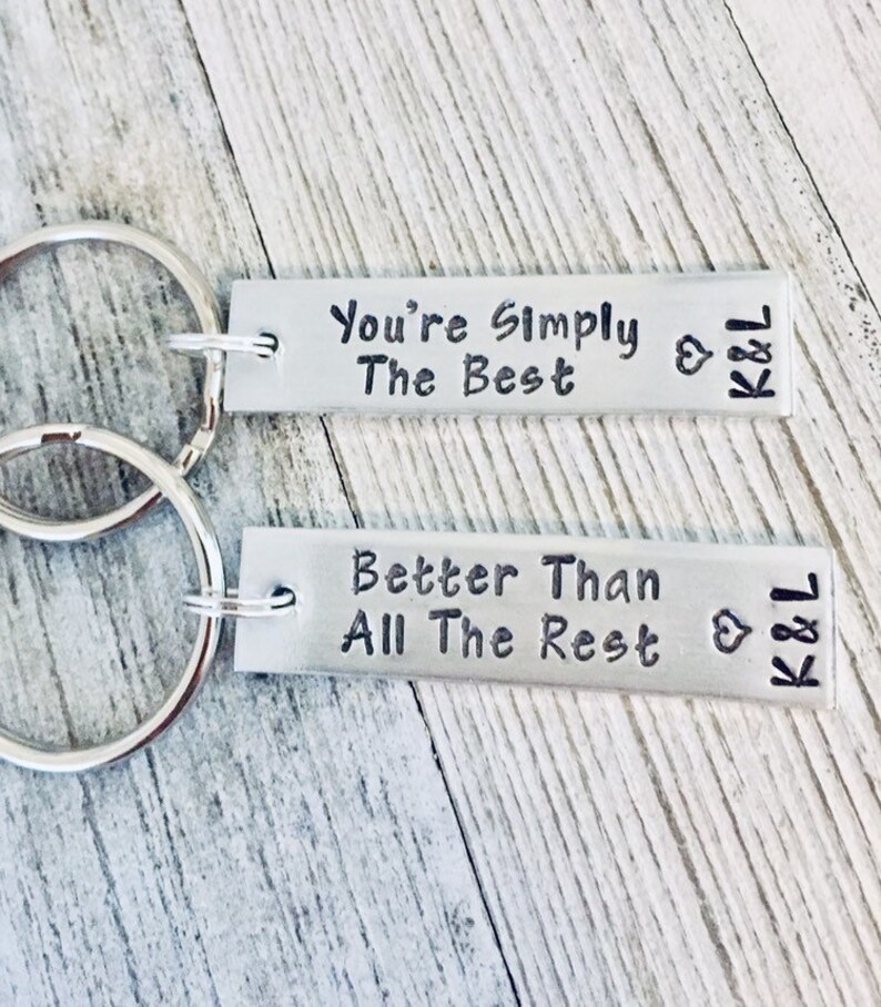 Better Than All The Rest Boyfriend Rose bff Anniversary Husband Girlfriend The Best Set of 2 Keychains Wife You/'re Simply The Best