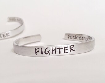 Fighter Bracelet, Fighter, Warrior, Be Strong, Bad Ass, Cancer Bracelet, Cancer Fighter, Survivor, Cancer Sucks, Fuck Cancer, Strength, Can