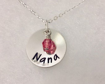 Small birthstone necklace, Grandma, Nana, Nonna, 1, 2 or 3 birthstones, Grandchildren, Oma, Grammy, Mother necklace, Mom jewelry, New Mom