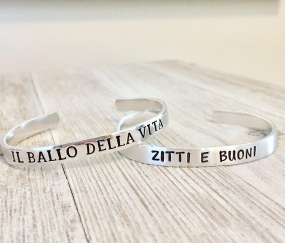 Personalized Bracelet Cuff Stacking One of a Kind Italian | Etsy