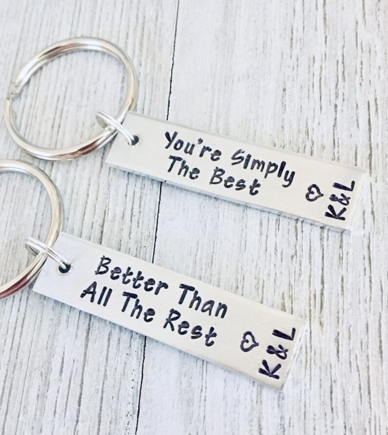 Better Than All The Rest Boyfriend Rose bff Anniversary Husband Girlfriend The Best Set of 2 Keychains Wife You/'re Simply The Best