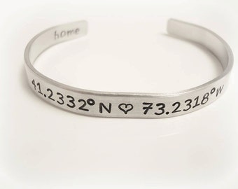 Latitude, Longitude, Coordinates, GPS, Special Location Bracelet, Coordinates Bracelet, Latitude and Longitude, Location, Special Place