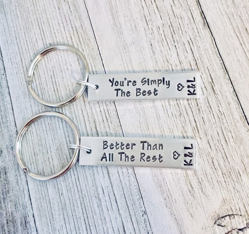 Better Than All The Rest Boyfriend Rose bff Anniversary Husband Girlfriend The Best Set of 2 Keychains Wife You/'re Simply The Best