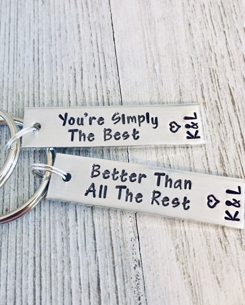 Better Than All The Rest Boyfriend Rose bff Anniversary Husband Girlfriend The Best Set of 2 Keychains Wife You/'re Simply The Best