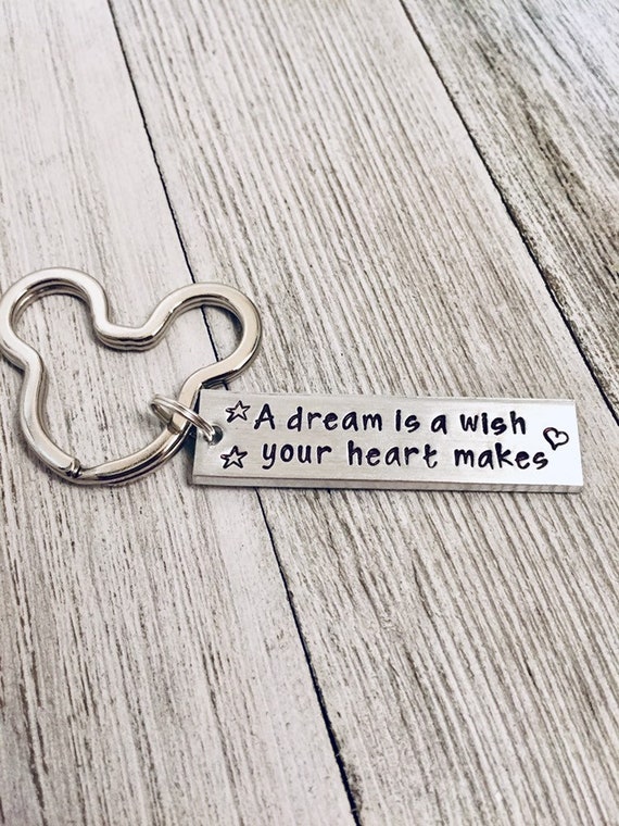PERSONALIZED Cinderella Keychain A dream is a wish your heart makes Keychain 