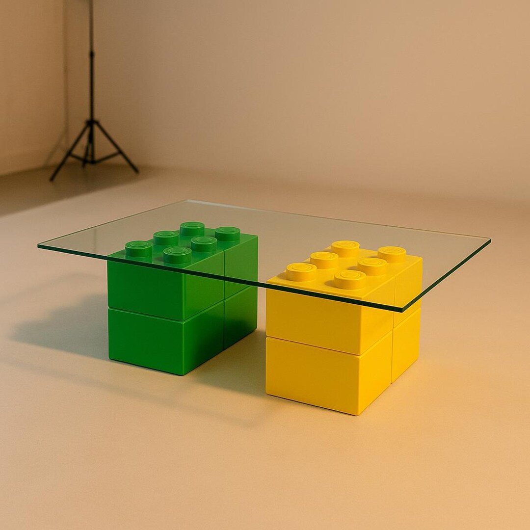 Modern Lego-inspired Coffee Table – Custom Color Acrylic Base With ...