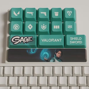 Valorant Keycaps Set – 14 PBT OEM Profile Keys – Gaming Keyboard Caps – Custom Keycaps for Mechanical Keyboard – Gamer Gift