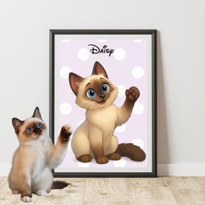 Portrait numérique personnalisé d'animal de compagnie de dessin animé Disney, dessin animé d'animal de compagnie, portrait d'animal de compagnie de dessin animé, téléchargement de dessin animé de chat, dessin animé de chien, portrait d'animal de compagnie Disney