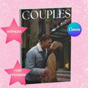 Personalized Couples Magazine Template | Anniversary & Relationship Gift | Custom Digital Gift for Him and Her, Couple Gift, Engagement Gift