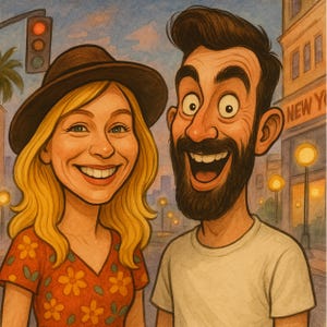 Portrait caricature personnalisé à partir de la photo | Caricature numérique personnalisée amusante | Cadeau numérique pour amis, couples, animaux de compagnie ou famille