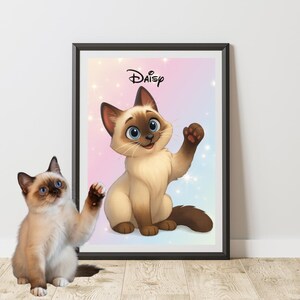 Custom Digital Disney Cartoon Pet Portrait, Pet Cartoon, Cartoon Pet Portrait, Cat Cartoon Download, Dog Cartoon, Disney Pet Portrait