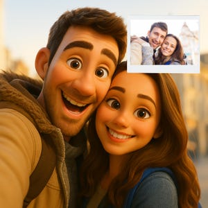 Custom Pixar Style Portrait from Your Photo | Personalized 3D Cartoon Character | Couple, Family, Pet Gift | Digital Pixar Art