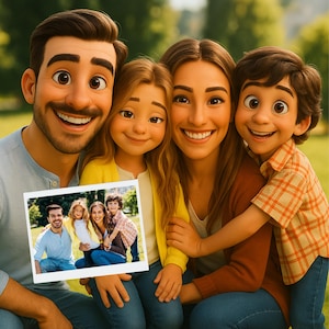 Custom Pixar Style Portrait from Your Photo | Personalized 3D Cartoon Character | Couple, Family, Pet Gift | Digital Pixar Art