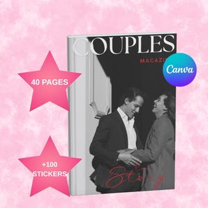 Personalized Couples Magazine Template | Anniversary & Relationship Gift | Custom Digital Gift for Him and Her, Couple Gift, Engagement Gift