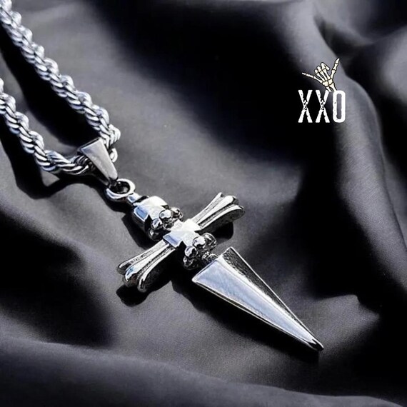 Judgement Chain Necklace - Gothic Stainless Steel Pendant for Men & Women - Punk Rock Chain - Edgy Statement Jewelry - Gift for Her or Him