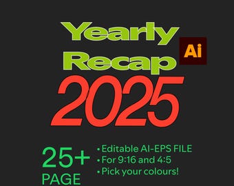 9x16 und 4x5 Wrapped 2025 Musikvorlage - Vektor-AI- und EPS-Dateien