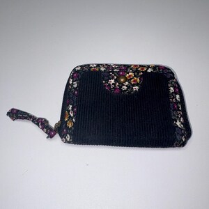Monedero pequeño Lei de pana floral con cremallera envolvente, monedero/cremallera/tarjetas (nuevo)