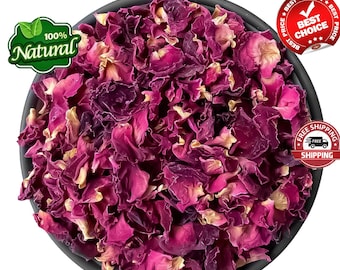 Organic Red Rose Petals: Dried Rosa Centifolia, Herbs for Spells (25 Grams)