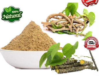 Organic Guduchi Powder: Ayurveda Tinospora Cordifolia Herb, Freshly Made