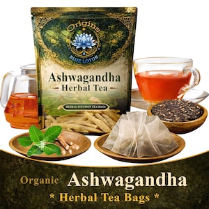 Organic Ashwagandha Herbal Tea Bags – Withania Somnifera Herbal Tea – Caffeine Free Botanical Herbal Tea – Natural Herbal Tea Bags