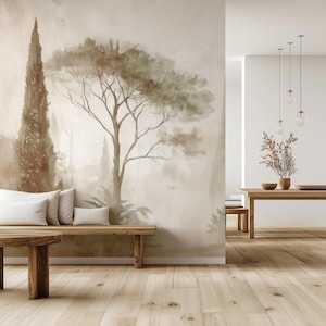 Limewash Chinoiserie druckbare Tapete - großes Kunst Wandbild - Frühlingsdeko Vintage Landschaft Oversized 184