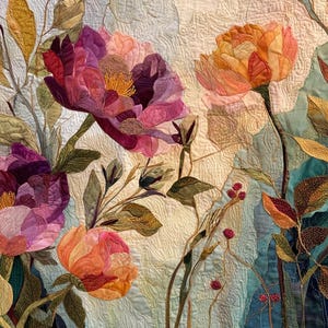 Papel pintado abstracto de peonías caprichosas - Productos digitales, telas y tapices, arte botánico de alta calidad para imprimir - Póster de flores, arte mural paisajístico