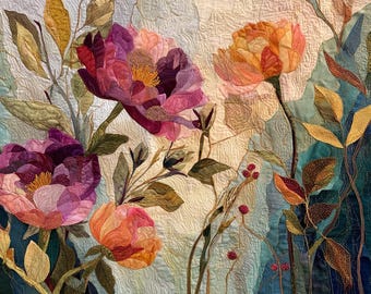 Whimsical Peony Abstract Wall Art Digital Products - High Quality Fabric & Tapestry style - Flower Art for Print - Floral wall art 70