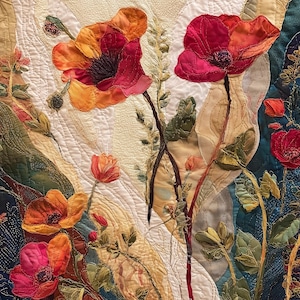 Wunderliche abstrakte Mohnblumen-Tapete - Digital Produkte Stoff- & Wandteppichstil Hauptdekoration Botanische Kunst für Druck - Blumen-Plakat-Landschaftswandkunst