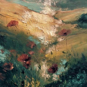 Papier peint botanique - oeuvre d'art de haute qualité pour impression - style de peinture à l'huile surdimensionné - art mural fleur - papier peint paysage - art mural