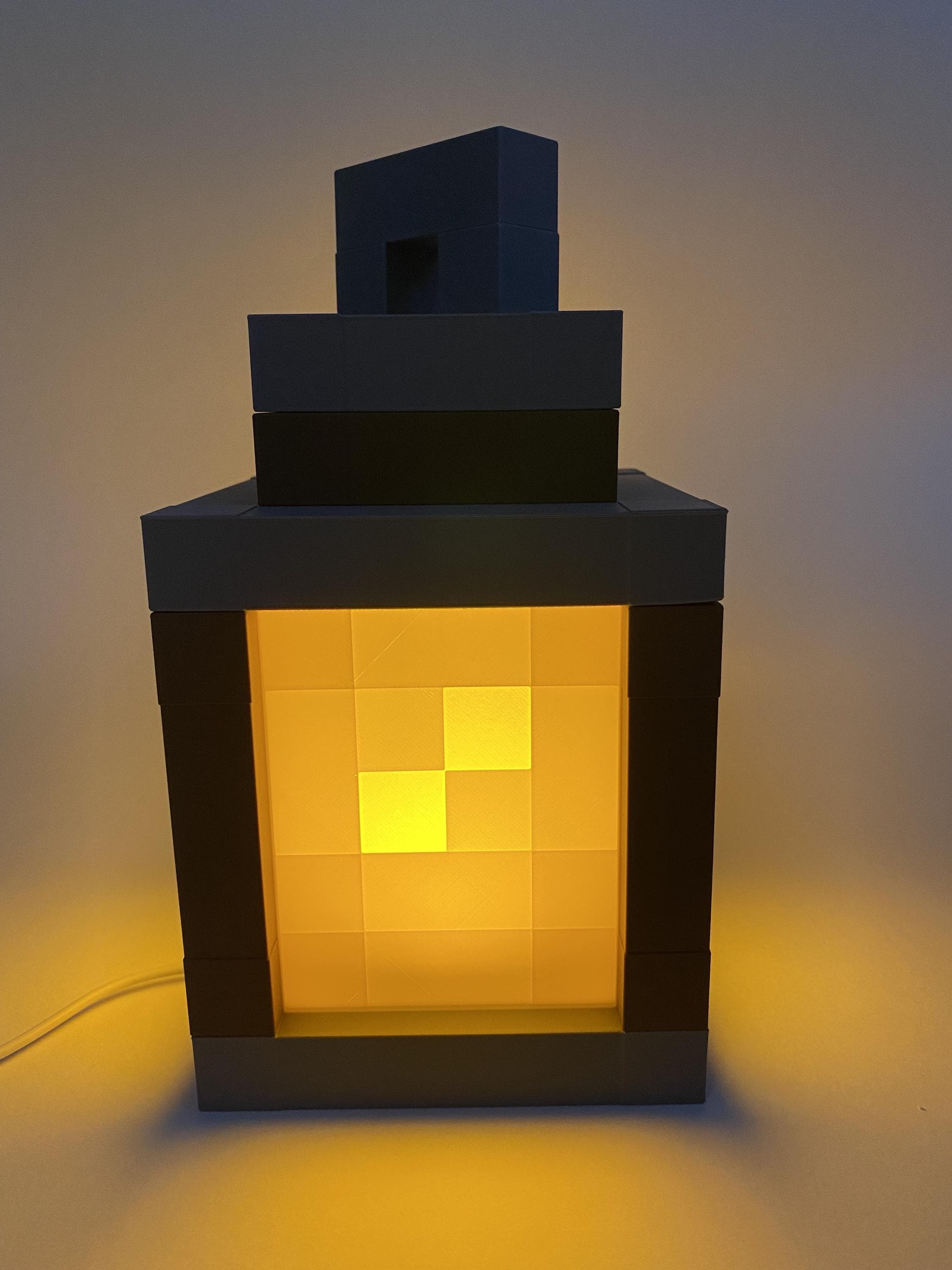 Minecraft Lantern Lamp | 25cm Warm LED Night Light | Kids Room Decor | USB Powered | Gaming Decor for Kids & Adults | Minecraft Gift