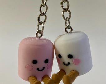 Cute Marshmallow Keychain | Kawaii Bag Charm | Aesthetic Keyring | Small Gift Idea | Pastel Accessories | Plush Style Gift