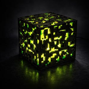 Star Trek Borg Würfel Lampe | Sci-Fi Licht | Nerd Geschenk | Gaming Schreibtischlampe | Trekkie Fächer