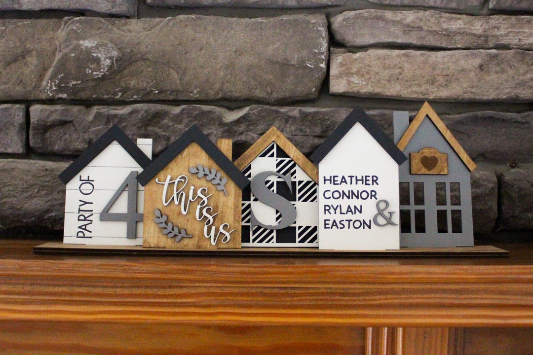 Personalized Family House Shelf Decor | Housewarming Gift | Wood House ...