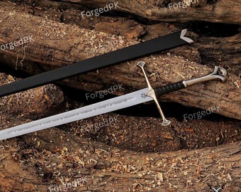 Handmade Fantasy Sword Replica – Full-Size Medieval Longs word | Movie-Inspired Collectible with Optional Display Plaque, King’s Sword Gift