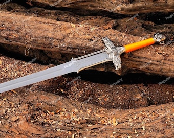 Hand-Forged Fantasy Atlantean Sword Replica | Medieval Stainless Steel Decorative Blade for Cosplay, Display & Collectors Gift for Christmas