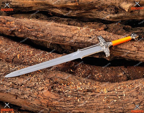 Hand-Forged Fantasy Atlantean Sword Replica | Medieval Stainless Steel Decorative Blade for Cosplay, Display & Collectors Gift for Christmas