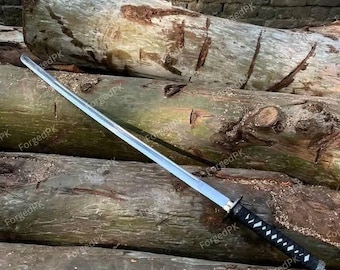 Hand-Forged Steel Katana Sword Martial Arts Display Replica, Handmade Collectible Japanese Style Blade for Cosplay Home Decor for Christmas