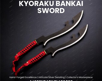Hand-Forged Dual-Tone Samurai Katana – Handmade Anime-Inspired Fantasy Cosplay Sword with Leather Scabbard and Display Stand, Christmas Gift