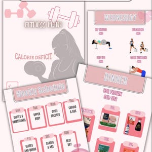 28 PAGES FITNESS PLAN| Daily Meals| Daily Workouts | Tracker | Schedule |