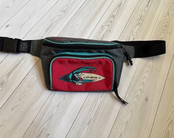 Vintage O'Neill Waist Bag, Retro Fanny Pack 90s, Surf Style Bum Bag, Teal Pink Hip Pack, Festival Bag, Streetwear Crossbody