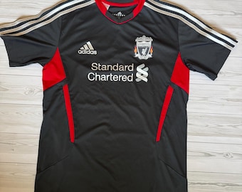 Vintage Liverpool FC Adidas Jersey Youth XL Fits Adult S Black Red Climacool Shirt