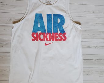 vintage white sleeveless t-shirt nike air sickness size L y2k streetwear