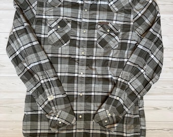 Diesel Plaid Shirt Vintage Style Gray Western Shirt Size L Fits M